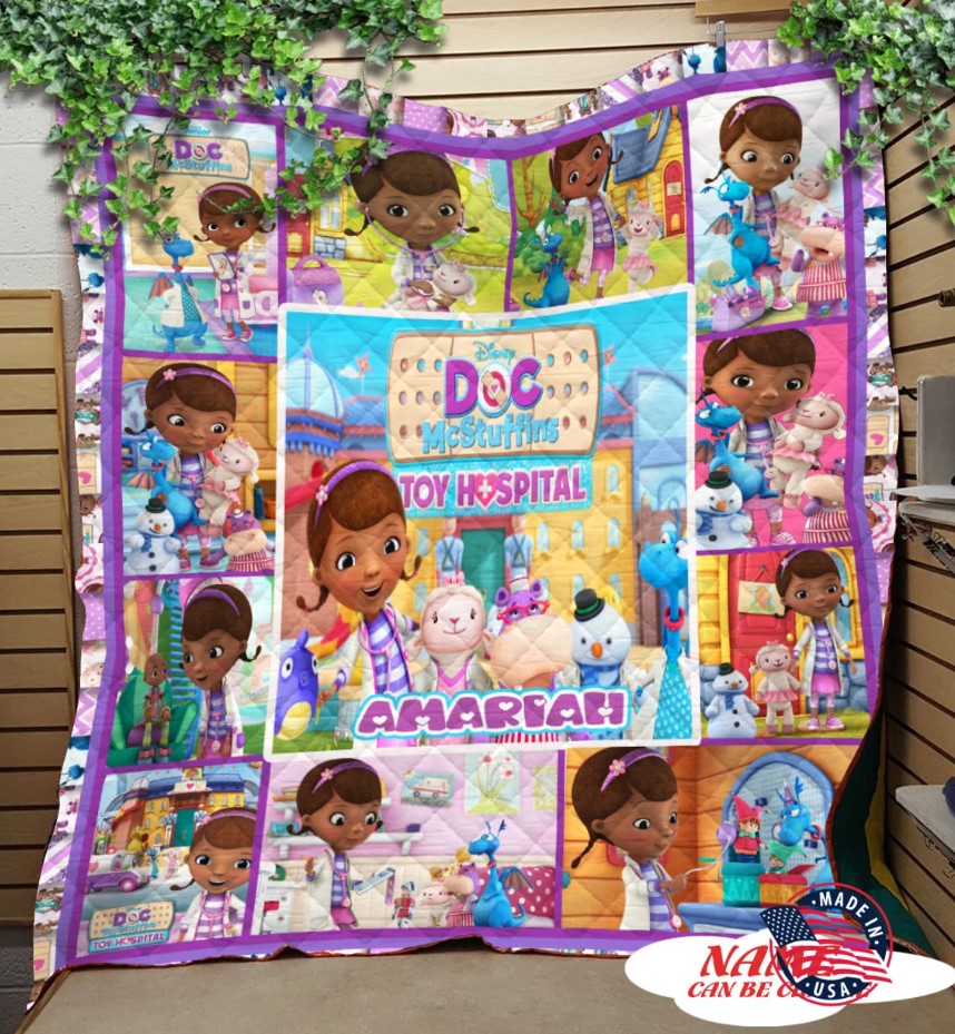 Personalized Doc Mcstuffins Quilt Blanket Doc Mcstuffins Fleece Blanket Doc Mcstuffins Birthday Custom Kids Blanket